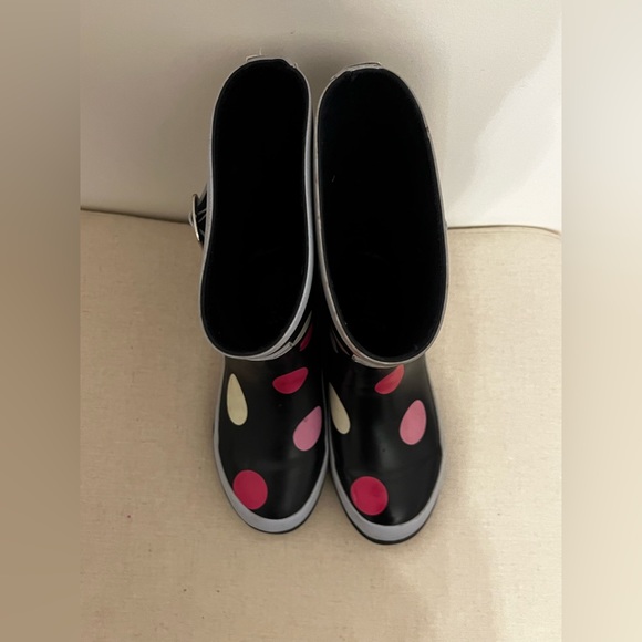 Joules Girl's Waterproof Reflective Welly Polka Dot Print Rain Boots Size 1 - Picture 10 of 12